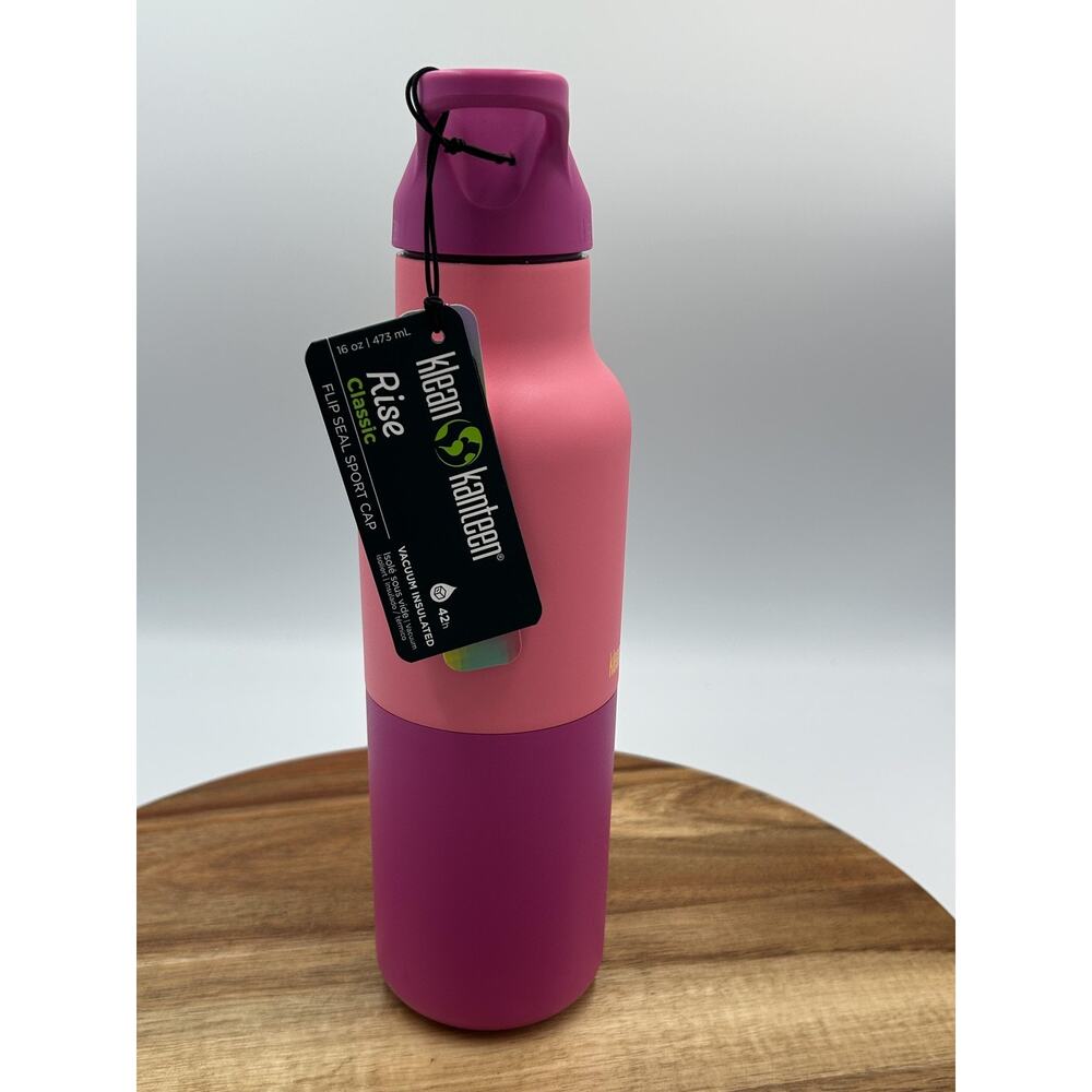 Klean Kanteen Rise Classic Water Bottle 16oz Ltd Edition Kaleidoscope Pink Straw - Picture 5 of 10